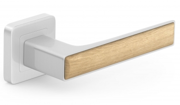 interiérová klika METAL-BUD Deco, hranatá rozeta, nikl kartáčovaný/zlatý dub