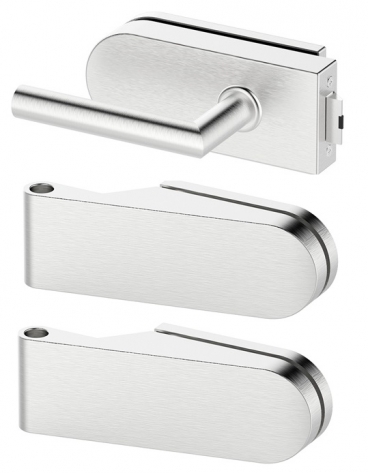 kování pro skleněné dveře METAL-BUD bez otvoru, okrouhlé, nerez ocel