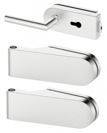 kování pro skleněné dveře METAL-BUD na vložku, okrouhlé, nerez ocel