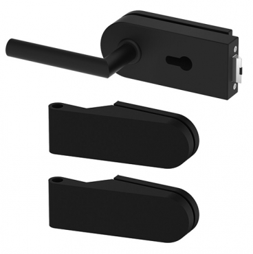 kování pro skleněné dveře METAL-BUD na vložku, okrouhlé, černá