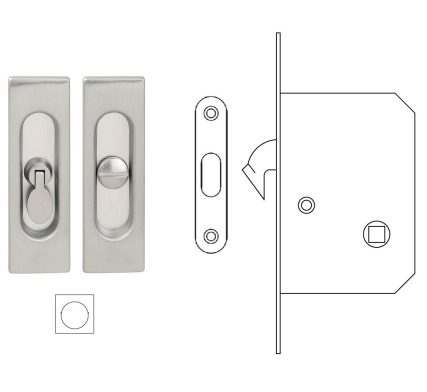hákový zámek do posuvných dveří Si APRE obdelníkový WC, chrom matný